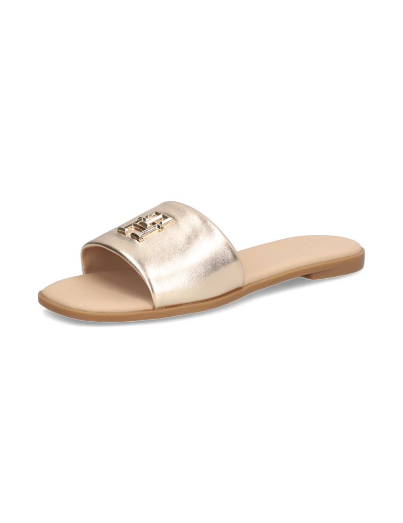 Tommy-Hilfiger-TH-LOGO-HW-METALLIC-LEATHER-MULE-gold