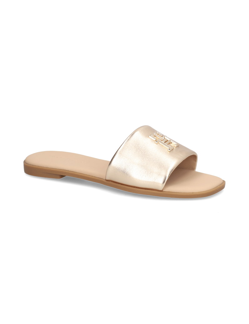 Tommy-Hilfiger-TH-LOGO-HW-METALLIC-LEATHER-MULE-gold