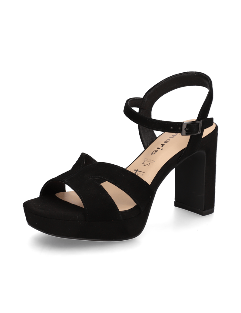 TAMARIS-Veloursleder-Sandale-schwarz