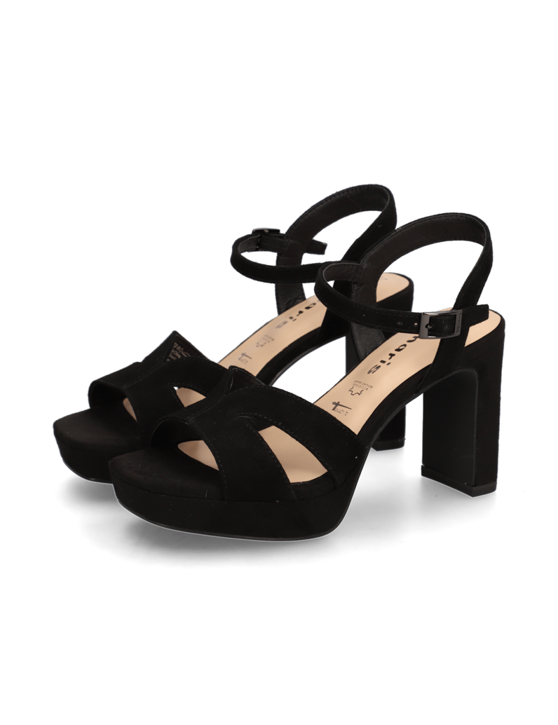 TAMARIS-Veloursleder-Sandale-schwarz