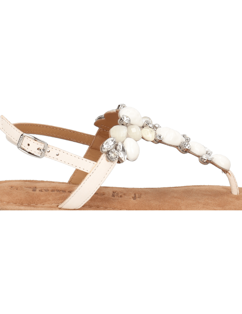 TAMARIS-hladká-kůže-sandály-bílá