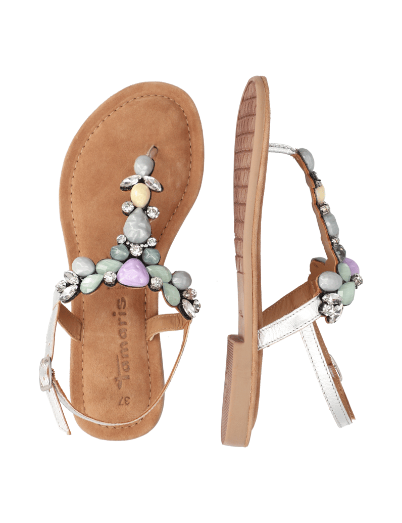 TAMARIS-Glattleder-Sandale-weiss