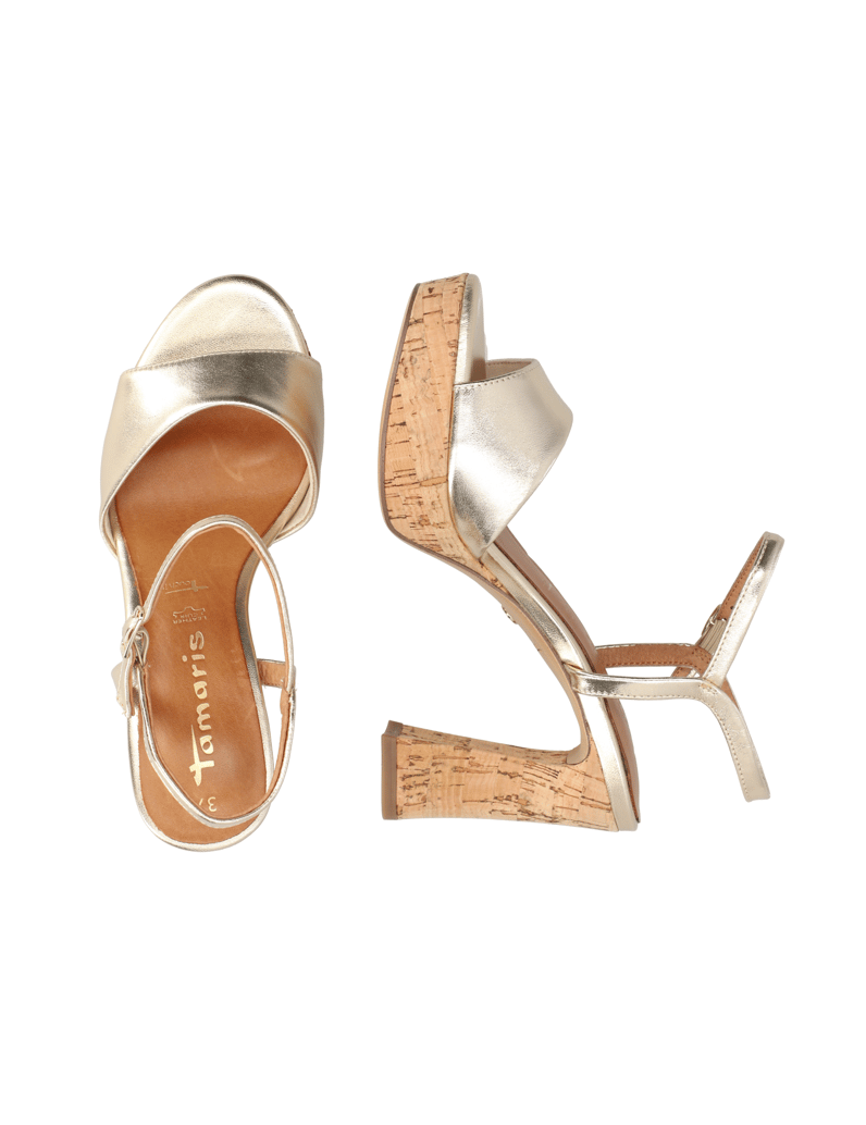 TAMARIS-gladko-usnje-sandali-zlata