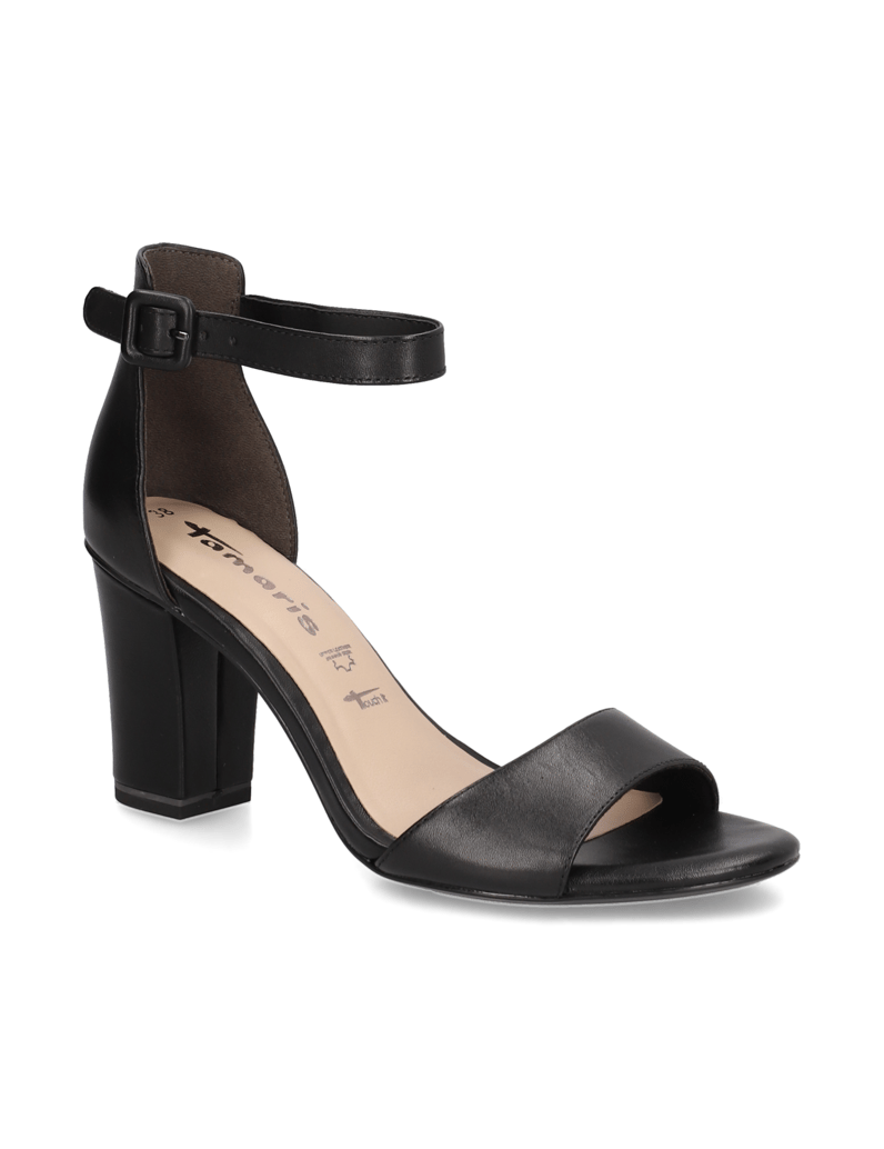 TAMARIS-Glattleder-Sandale-schwarz