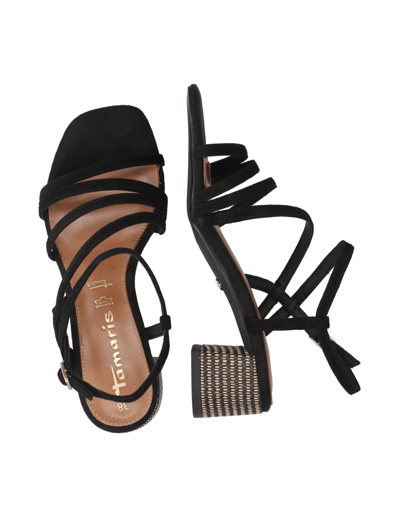 TAMARIS-Veloursleder-Sandale-schwarz