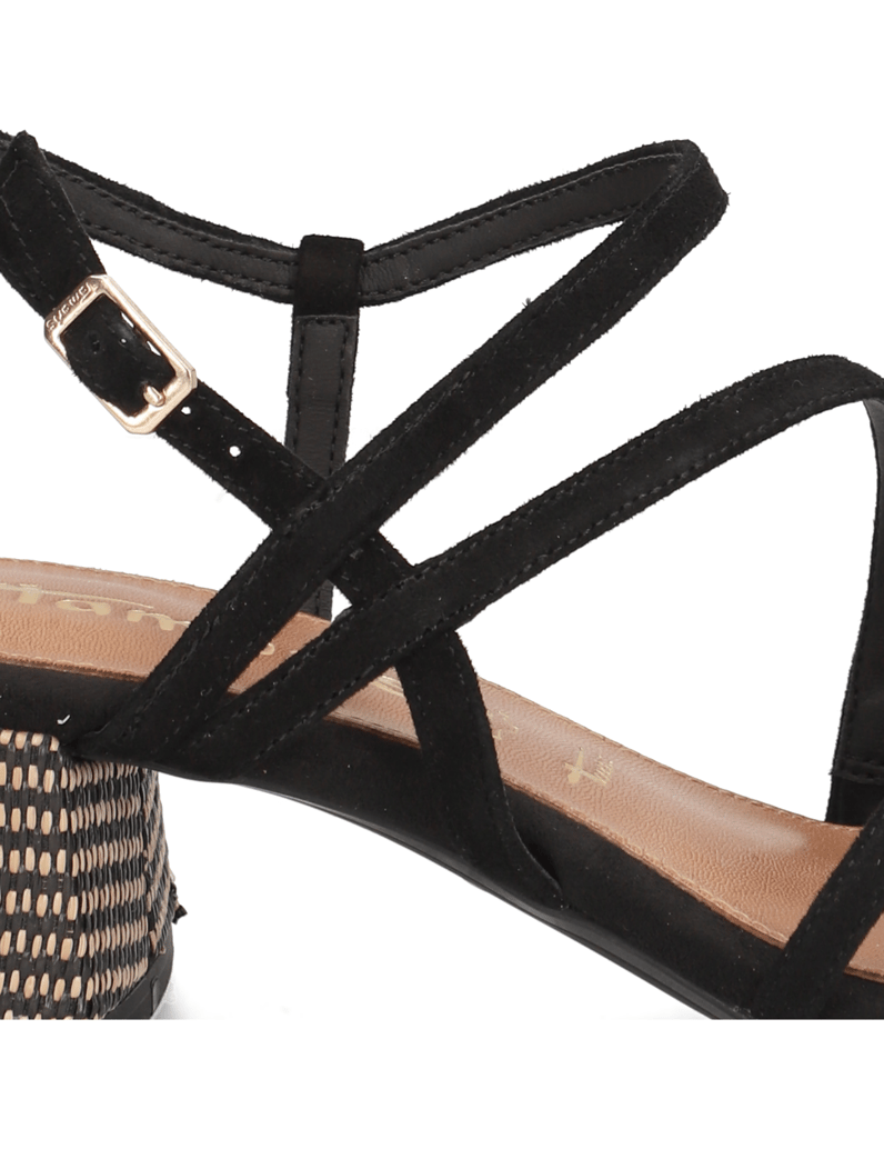 TAMARIS-Veloursleder-Sandale-schwarz