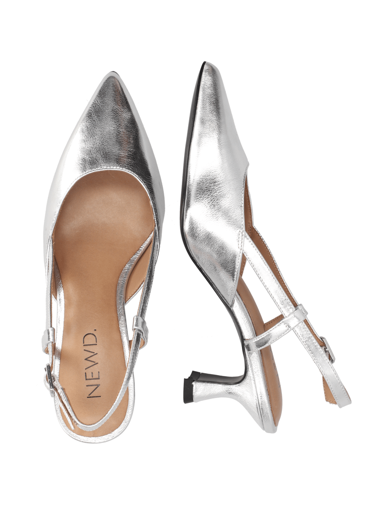 NEWD.Tamaris-Glattleder-Slingpumps-silber