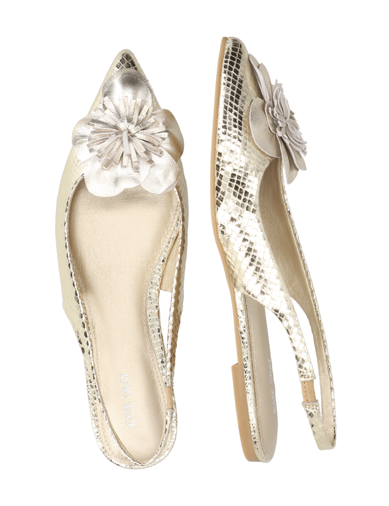 Kate-Gray-hladká-koža-Sling-balerínky-zlatá