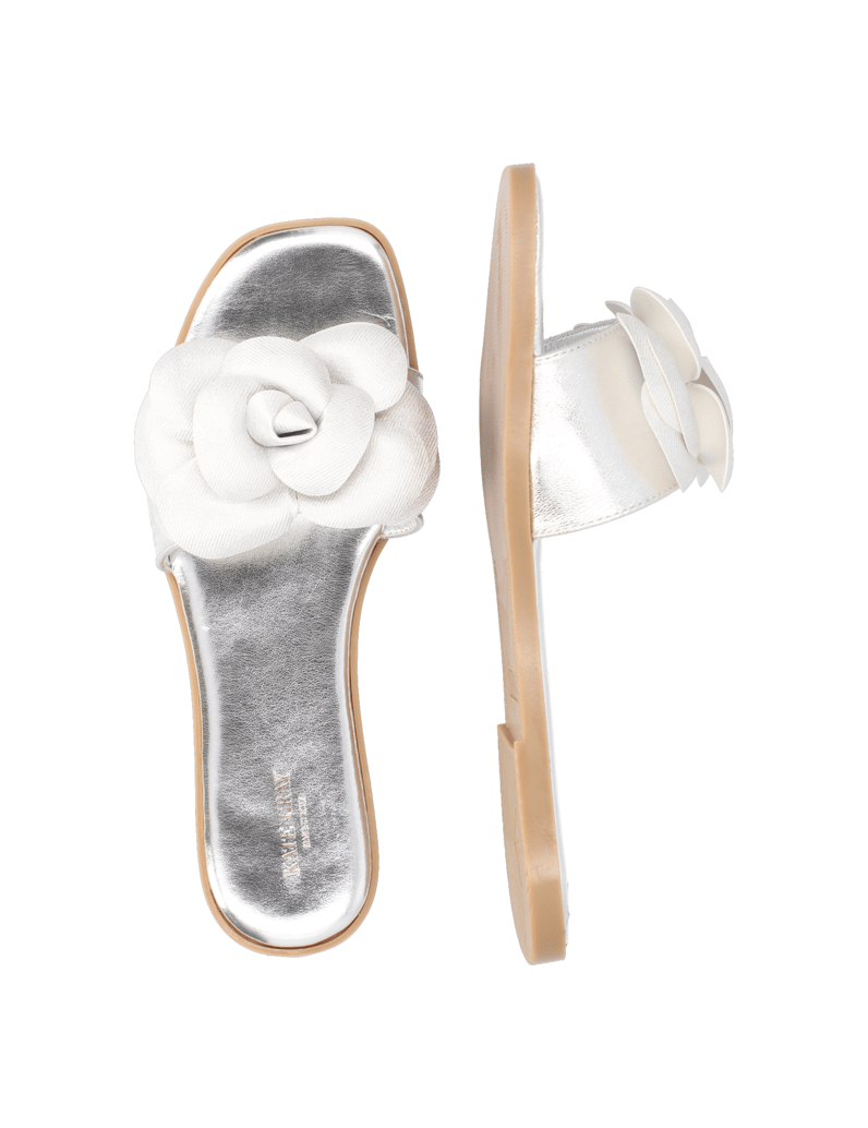 Kate-Gray-Glattleder-Pantoffel-silber