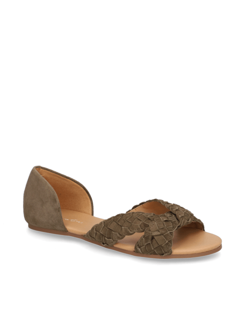 

Lederkombination Sandale, Zelená