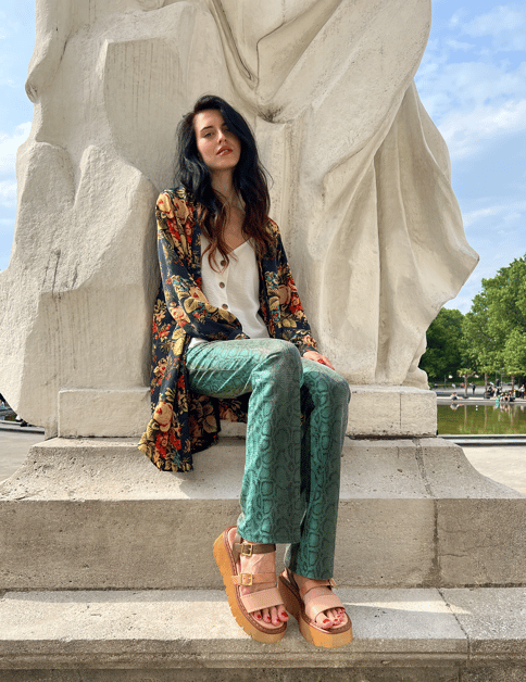 

Glattleder Sandale, Béžová