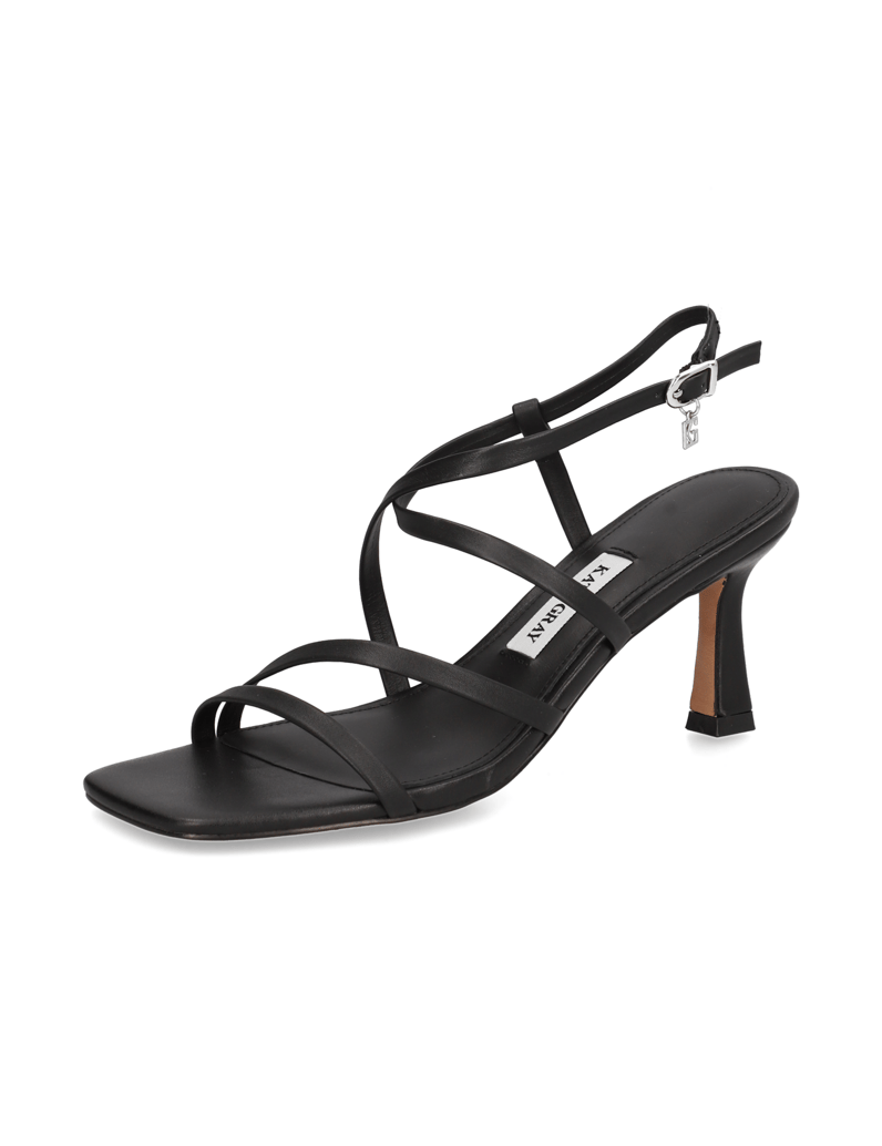 Kate-Gray-Glattleder-Sandale-čierna