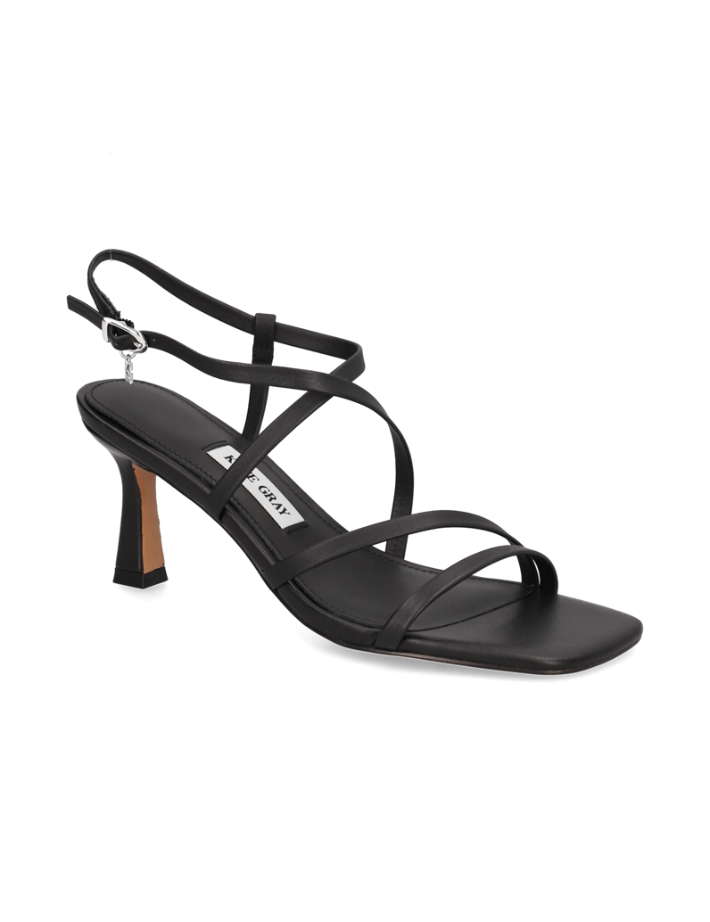 Kate-Gray-Glattleder-Sandale-čierna