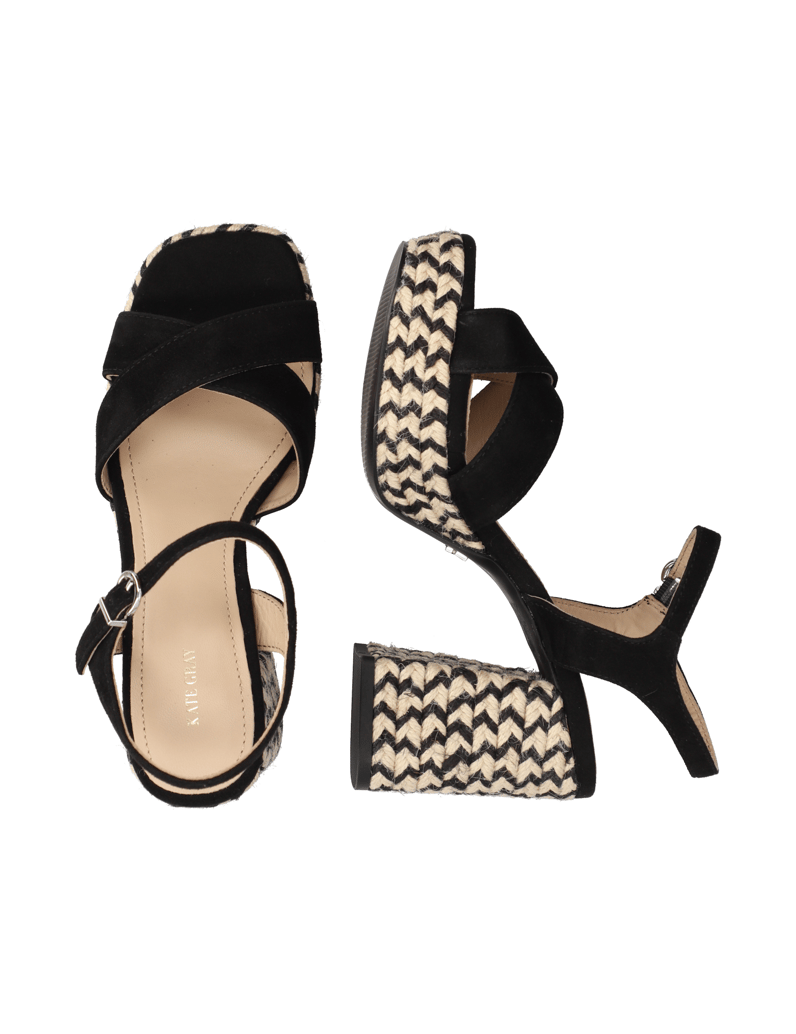 Kate-Gray-Veloursleder-Sandale-schwarz