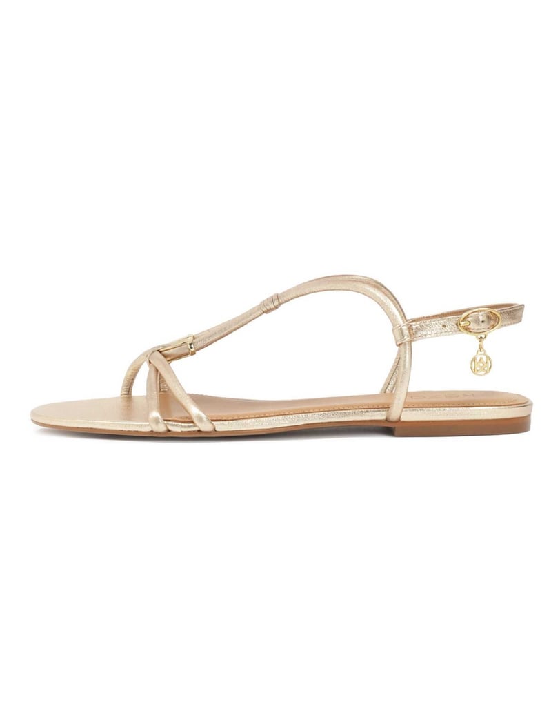 Kazar-Bequeme-goldene-Sandalen-mit-Metallverzi-gold