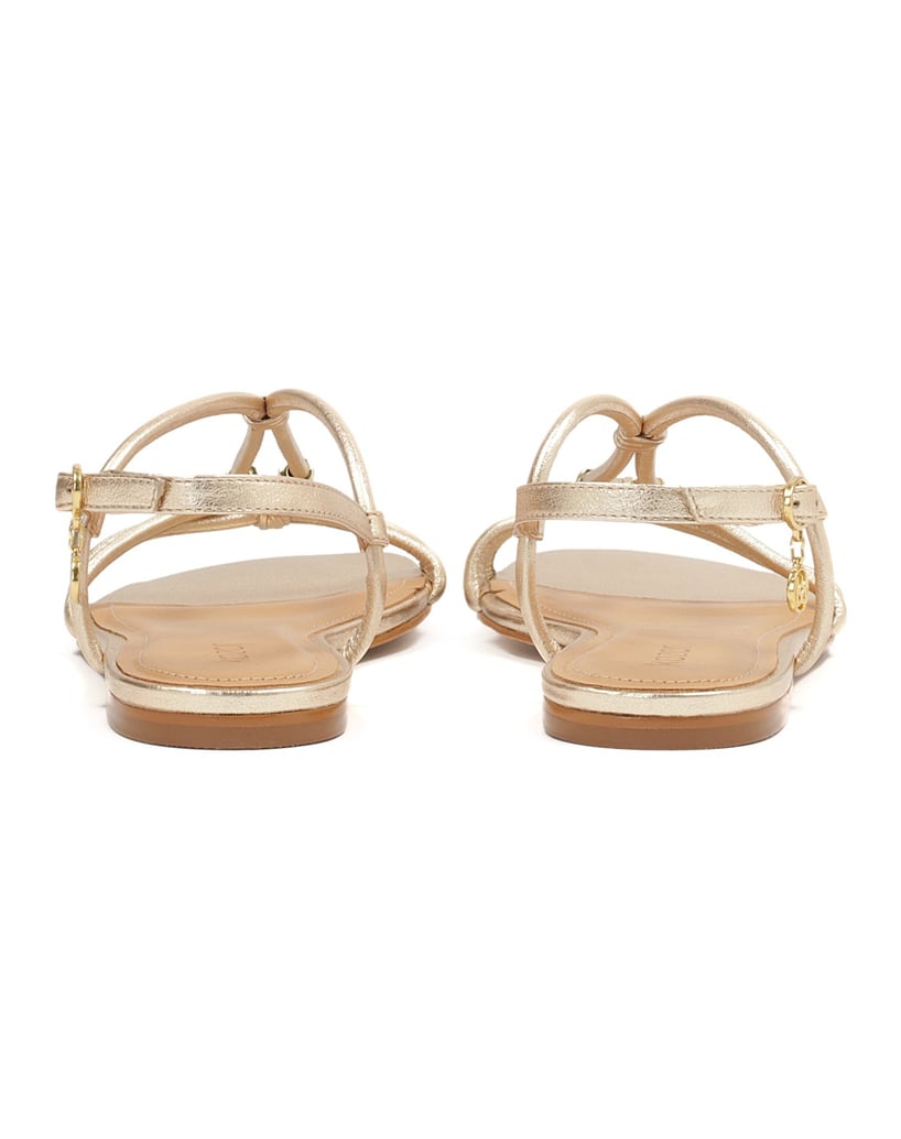 Kazar-Bequeme-goldene-Sandalen-mit-Metallverzi-gold