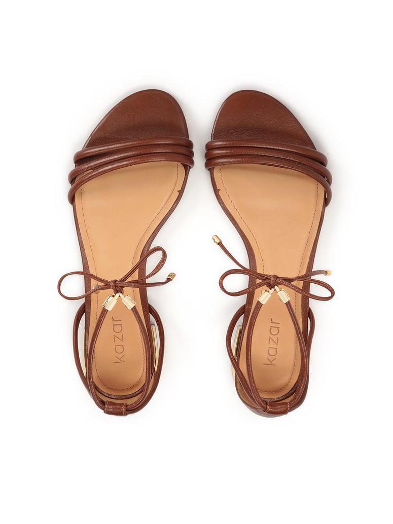 Kazar-Flat-brown-sandals-tied-with-a-thong-hnedá