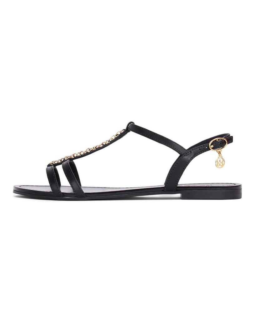 Kazar-Schwarze-Damen-Sandalen-mit-flacher-Sohl-schwarz