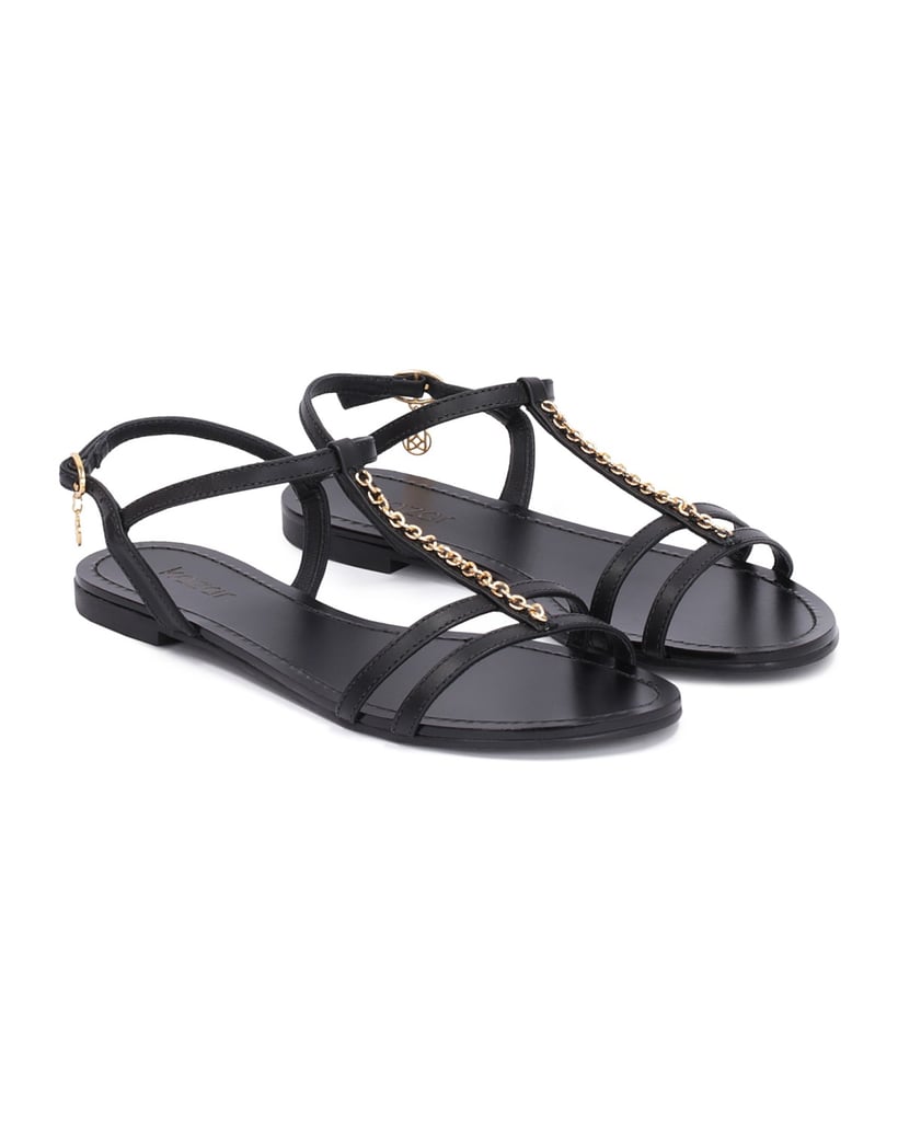Kazar-Schwarze-Damen-Sandalen-mit-flacher-Sohl-schwarz