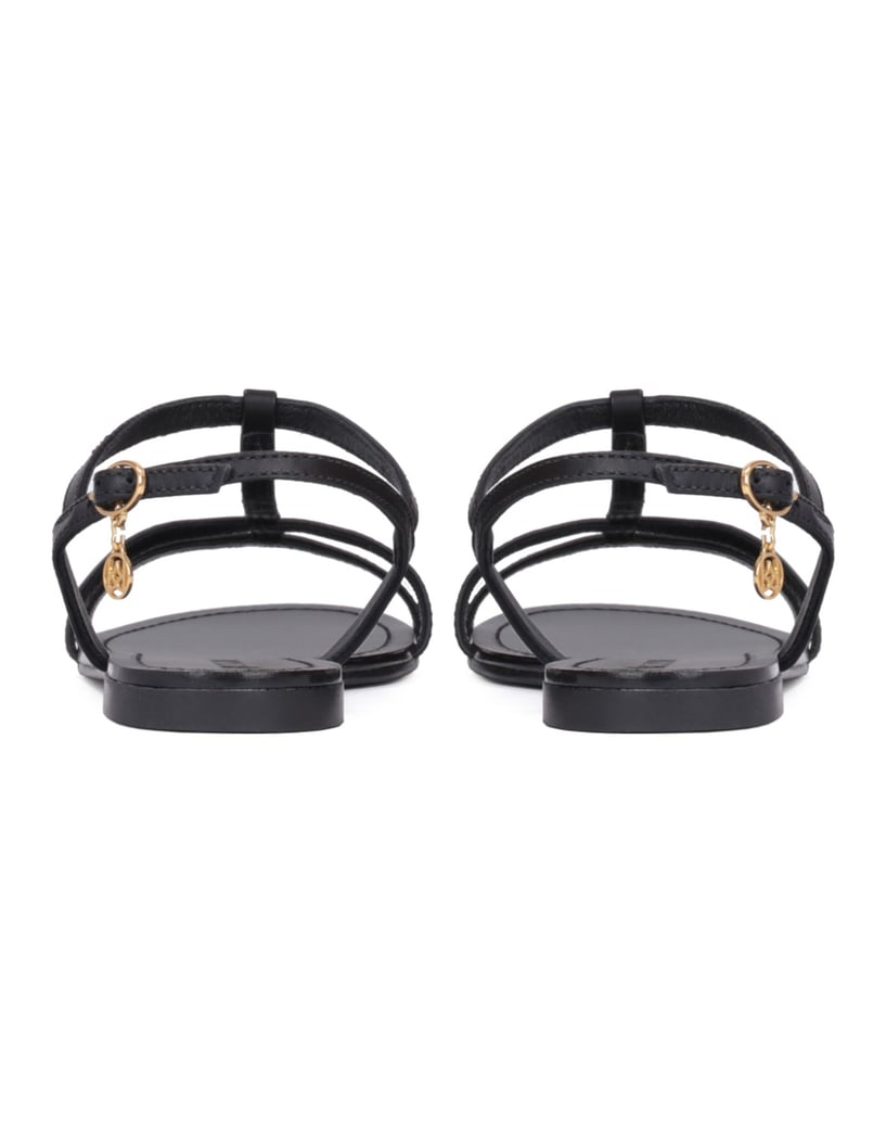 Kazar-Schwarze-Damen-Sandalen-mit-flacher-Sohl-schwarz