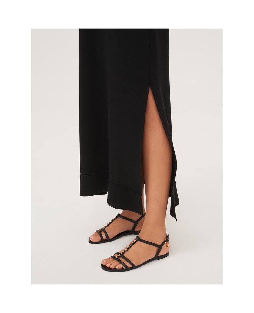 Kazar-Ladies-black-flat-sole-sandals-černá
