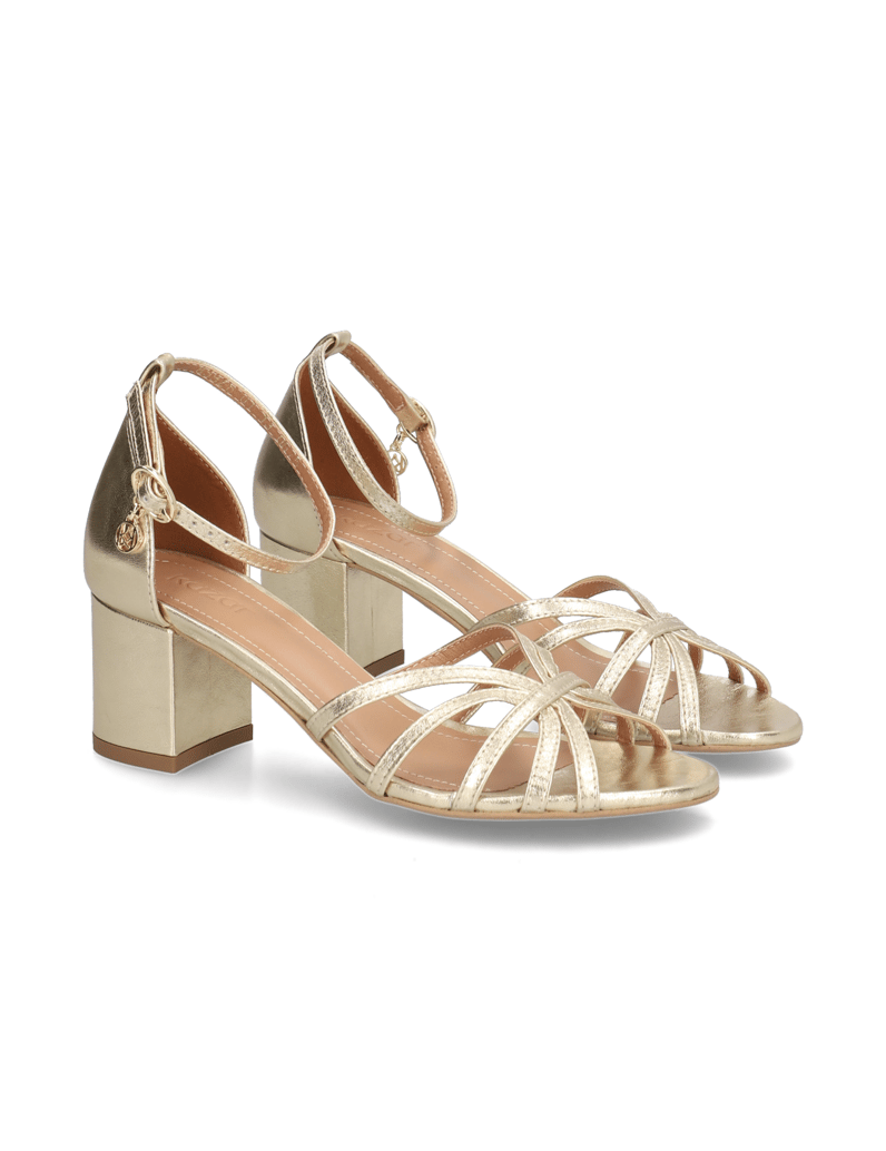 Kazar-Gold-sandals-with-low-wide-heel-zlatá