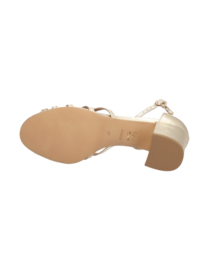 Kazar-Gold-sandals-with-low-wide-heel-zlatá