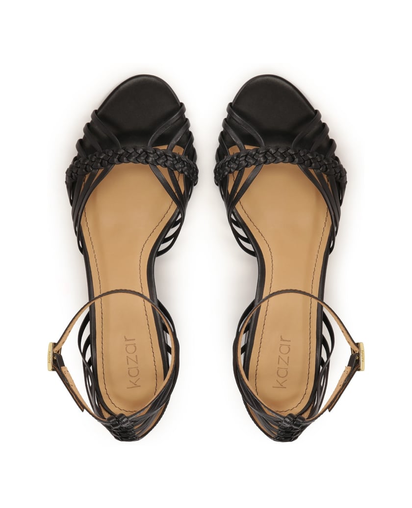 Kazar-Leather-sandals-with-fine-thin-straps-černá
