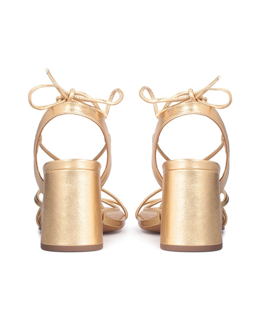 Kazar-Golden-sandals-on-a-block-heel-laced-around-the-calf-zlatá