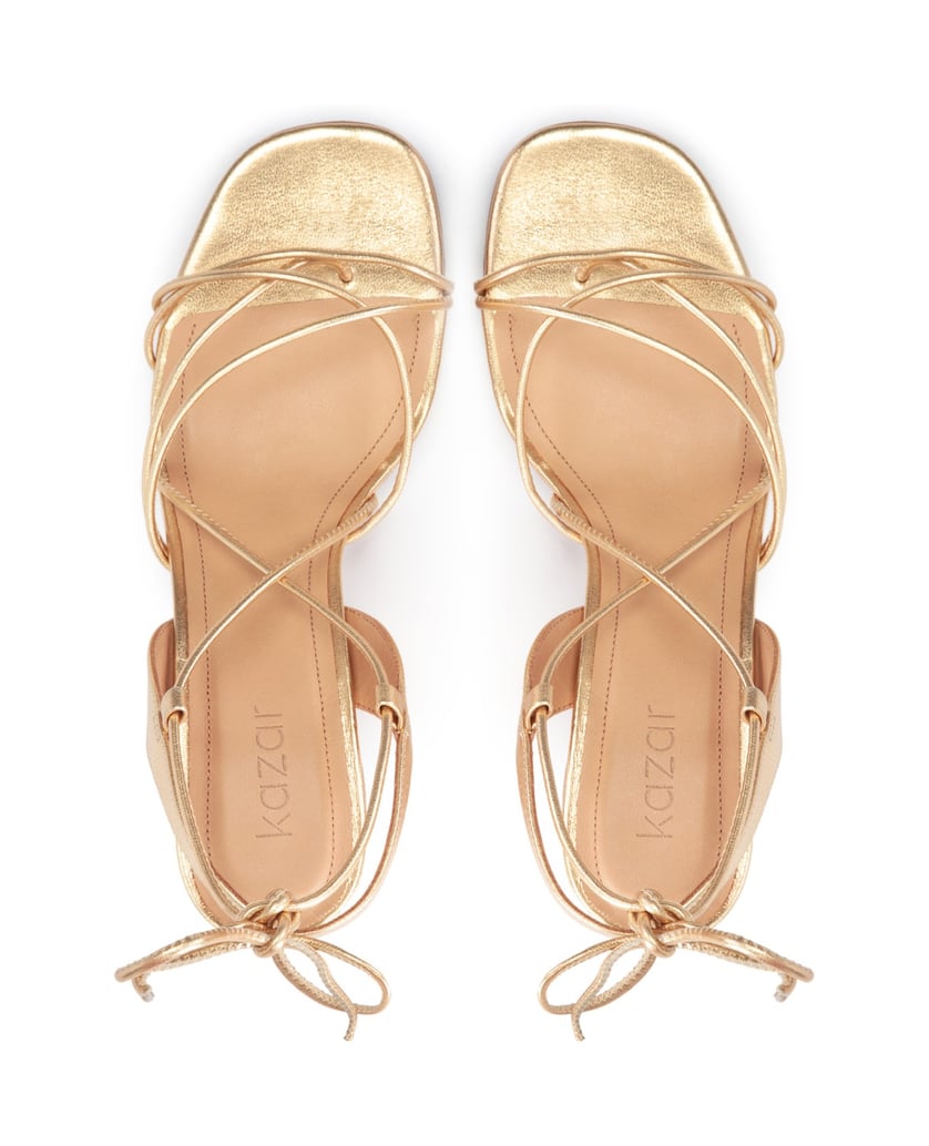 Kazar-Golden-sandals-on-a-block-heel-laced-around-the-calf-zlatá