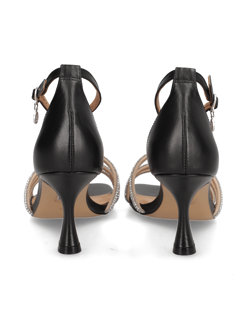 Kazar-Ledersandalen-mit-Absatz-und-glänzenden-schwarz