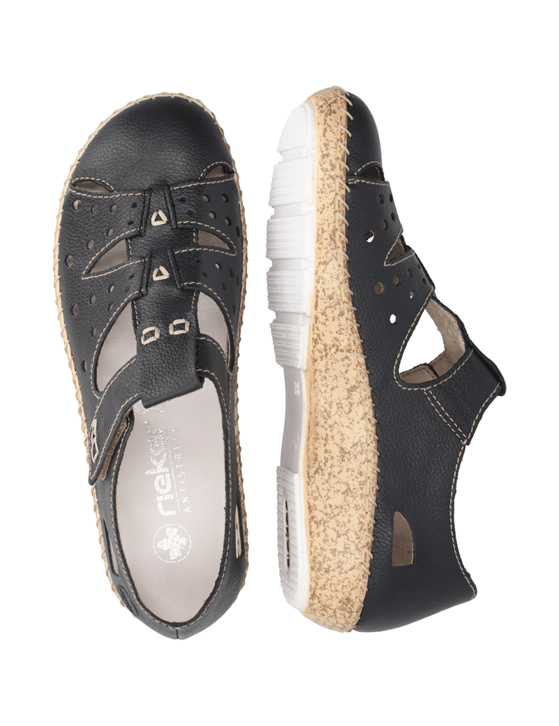 Rieker-gladko-usnje-športni-mokasini-modra