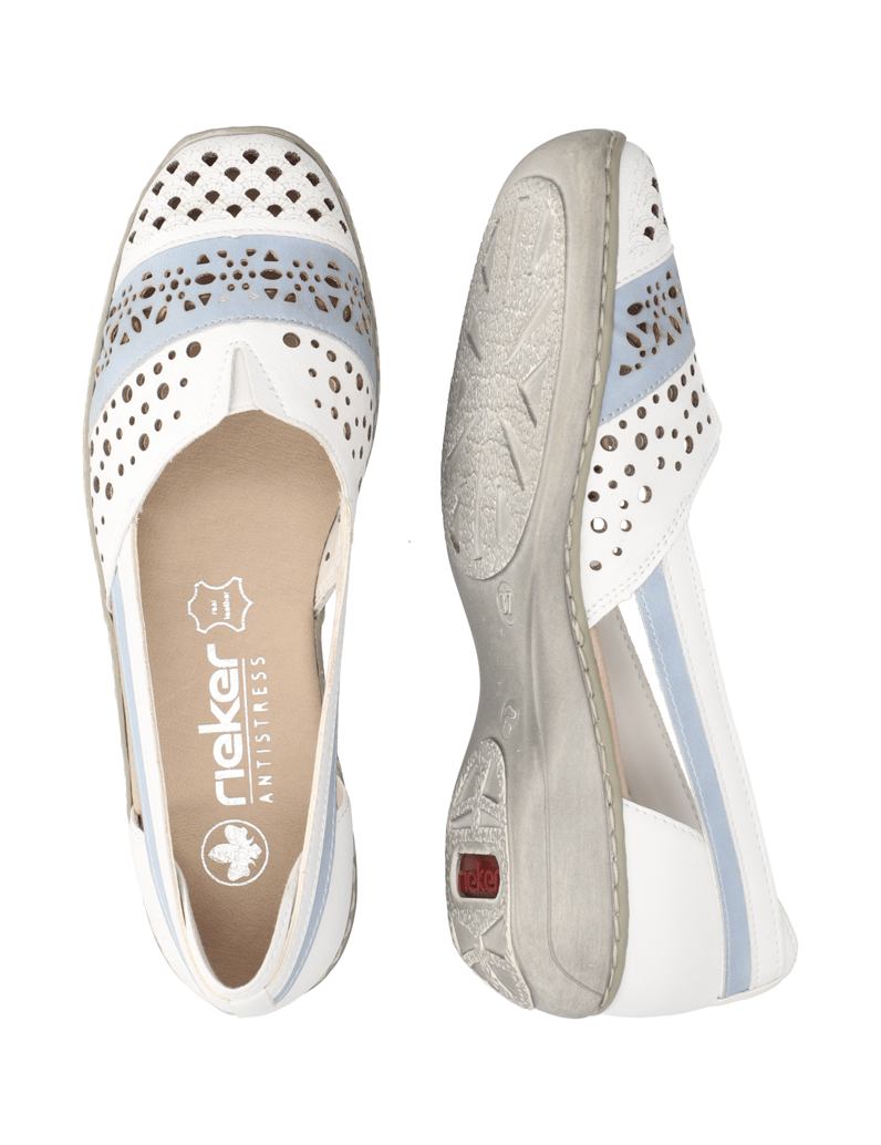 Rieker-gladko-usnje-balerinke-bela