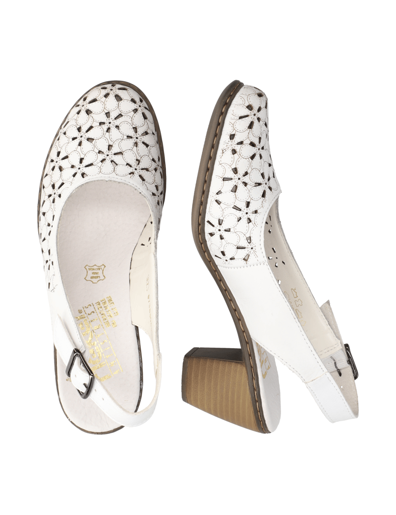 Rieker-Glattleder-Slingpumps-bílá
