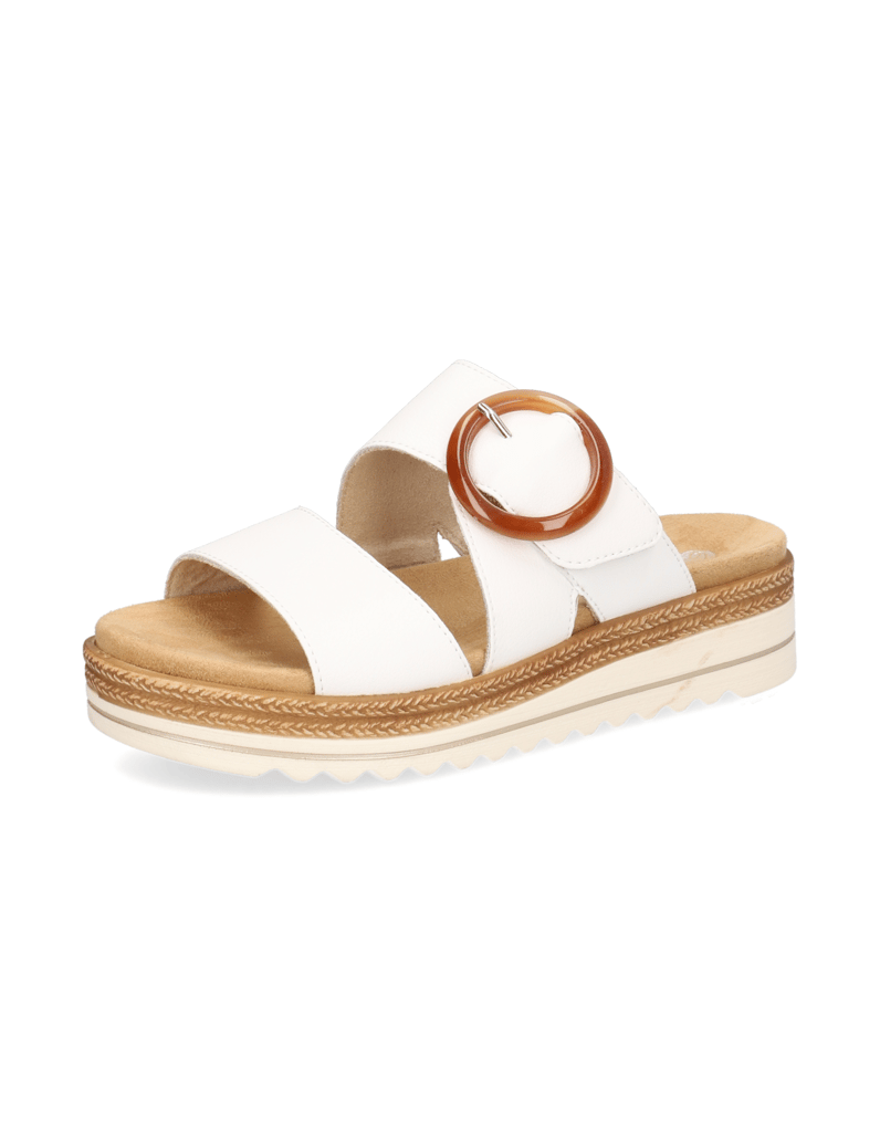 Remonte-hladká-kůže-pantofle-bílá