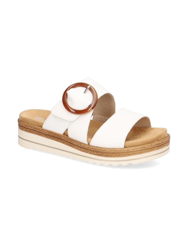 Remonte-hladká-kůže-pantofle-bílá