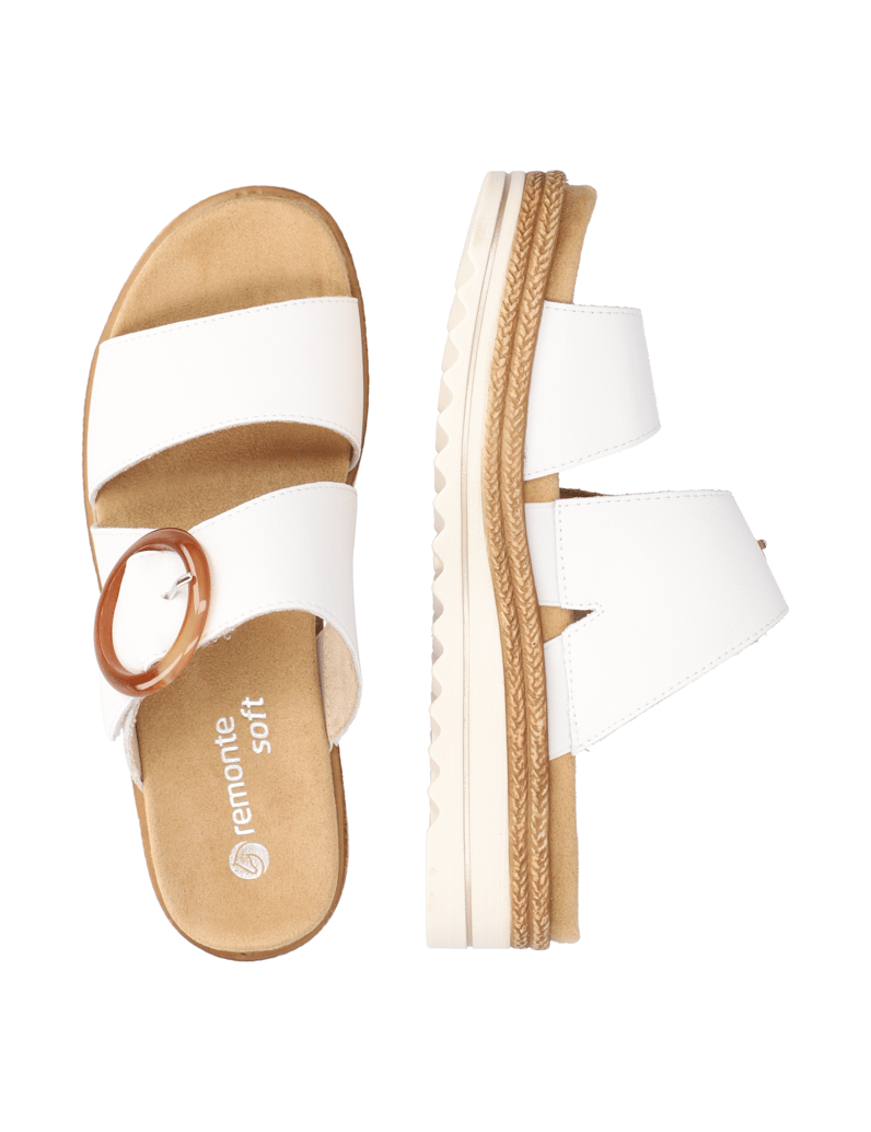 Remonte-hladká-kůže-pantofle-bílá