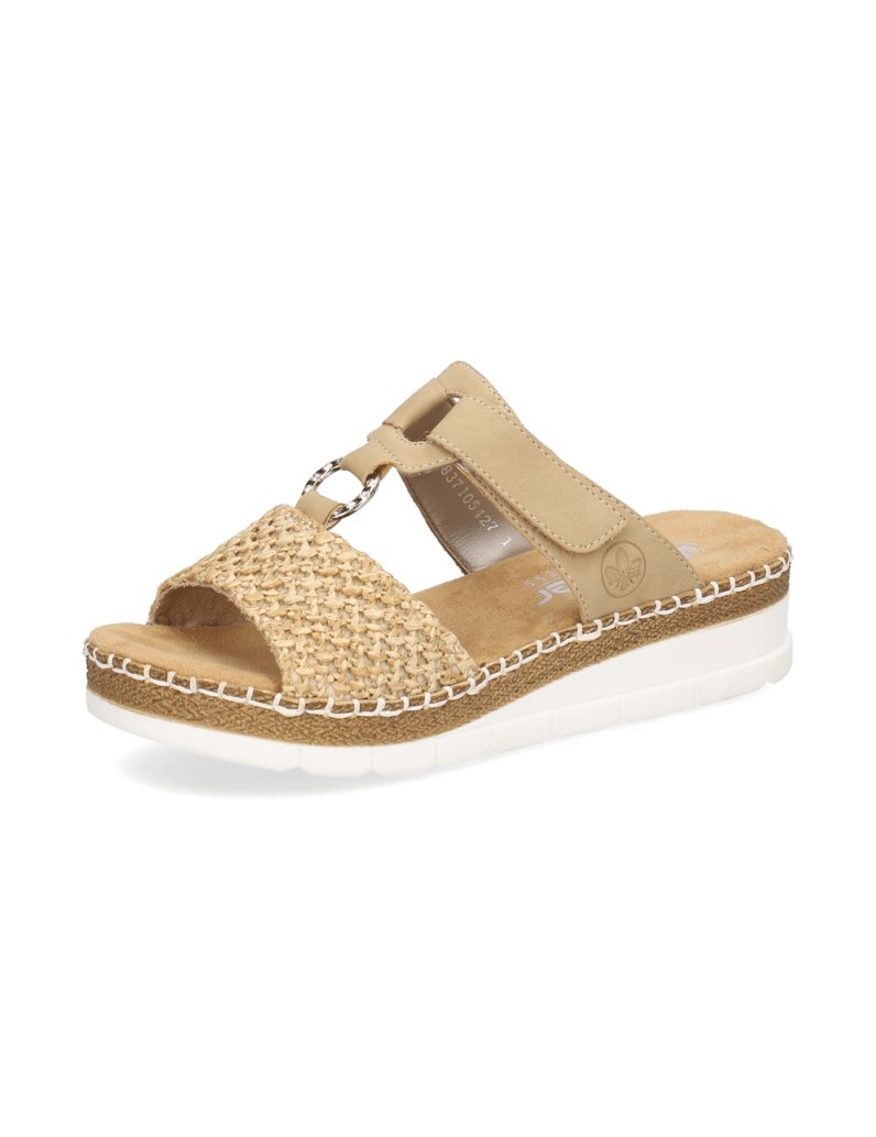 Rieker-Textil-Pantoffel-beige