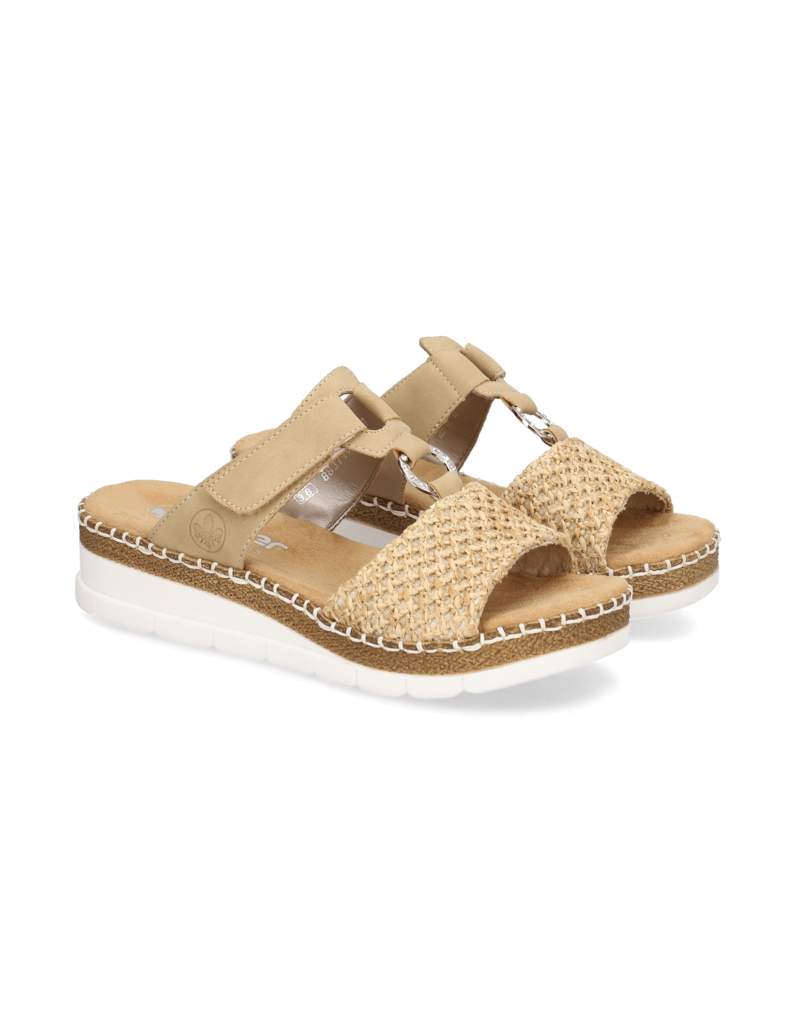 Rieker-Textil-Pantoffel-beige