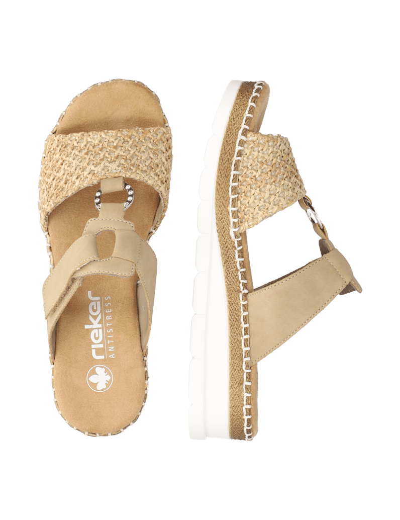 Rieker-Textil-Pantoffel-beige