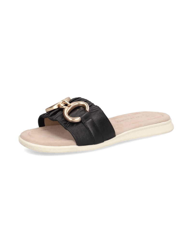 Salamander-hladká-kůže-pantofle-černá