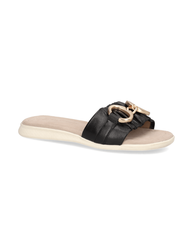 Salamander-hladká-kůže-pantofle-černá