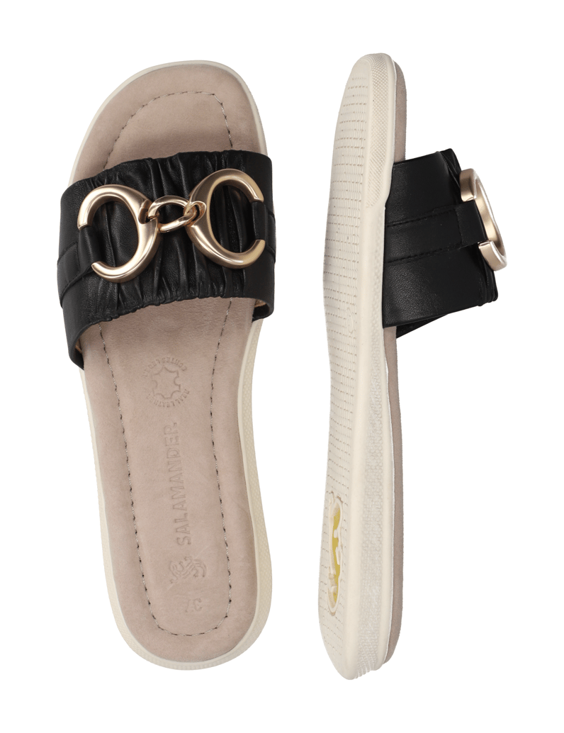 Salamander-hladká-kůže-pantofle-černá