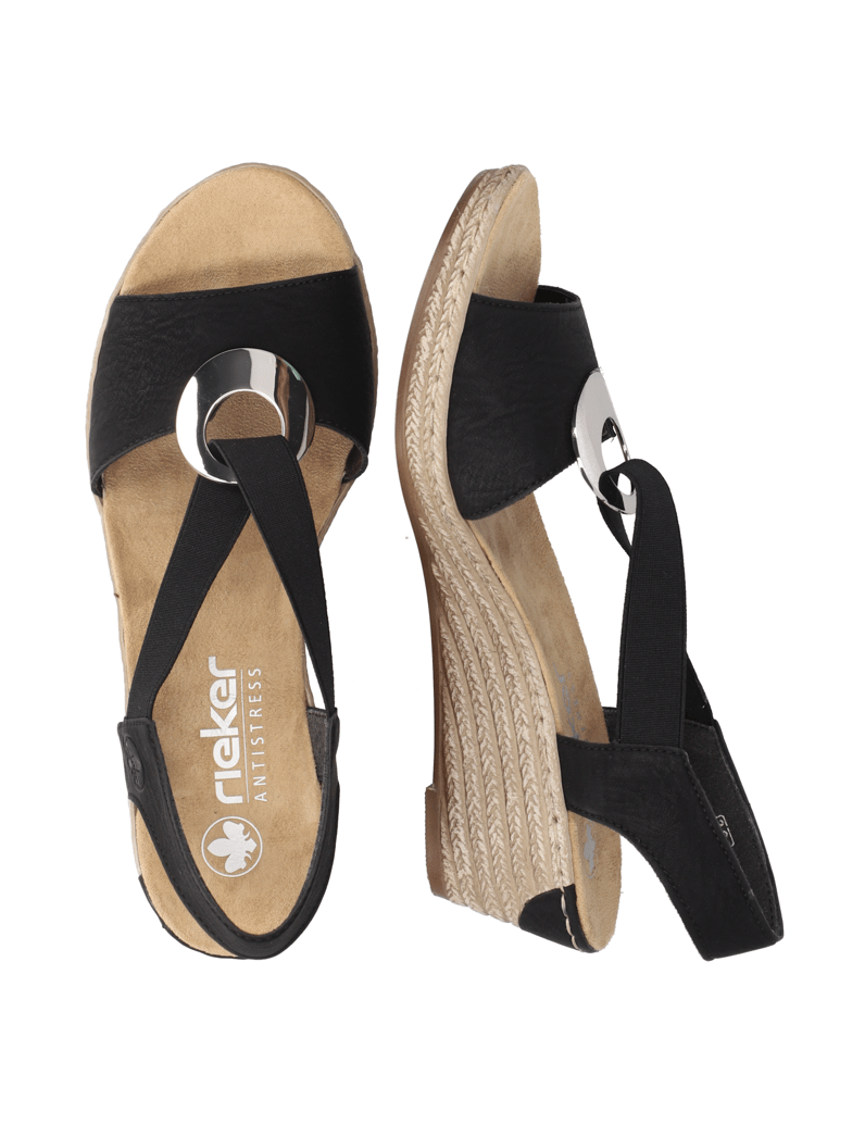Rieker-Keilsandalen-schwarz