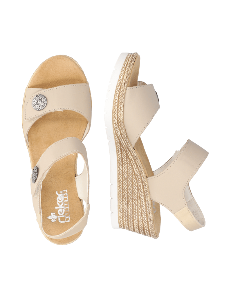 Rieker-hladká-koža-Sandále-na-klinovom-pod