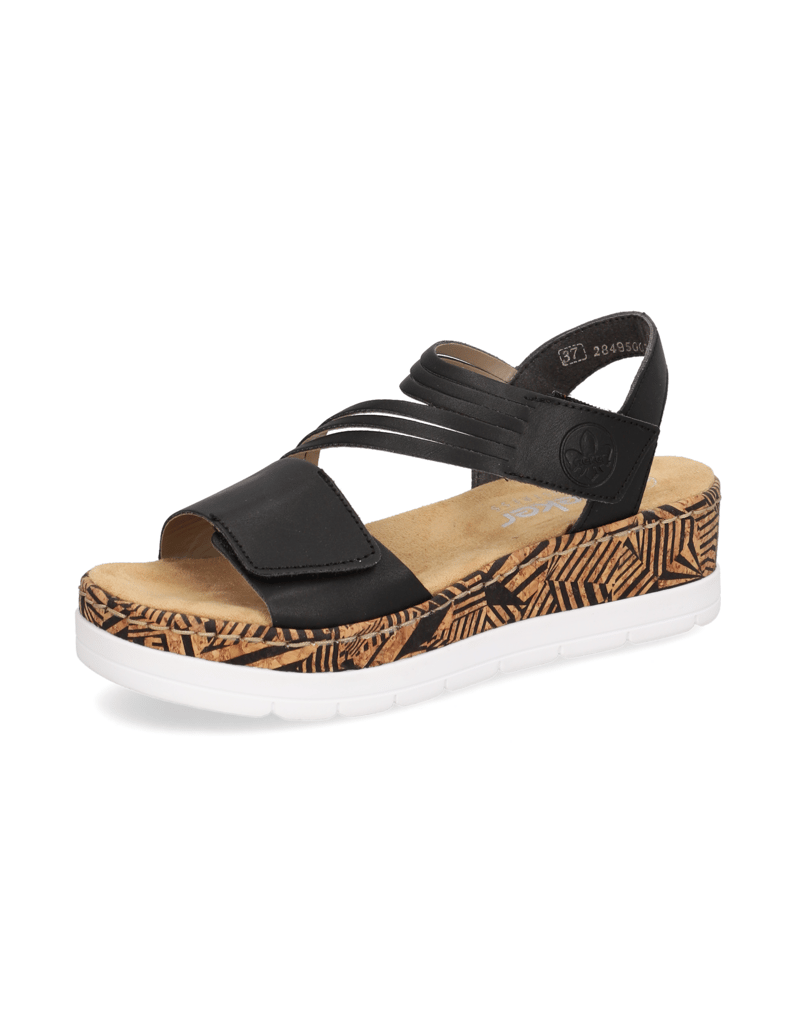 Rieker-Keilsandale-schwarz