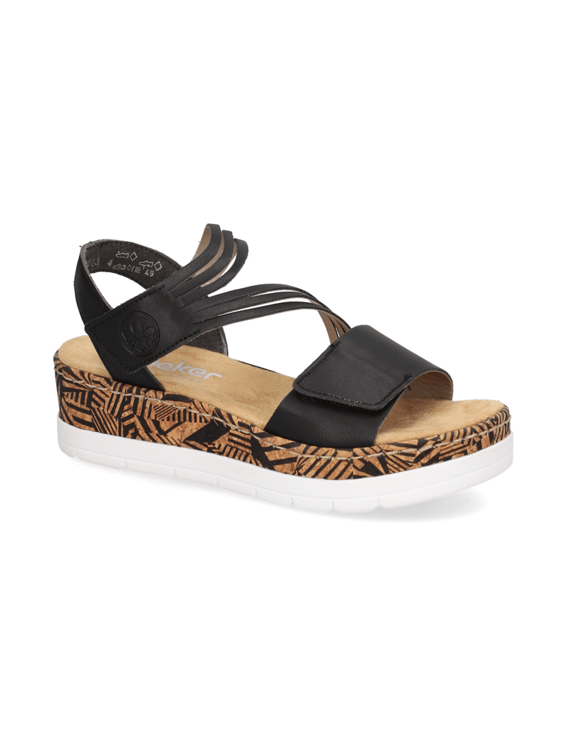 Rieker-Keilsandale-schwarz