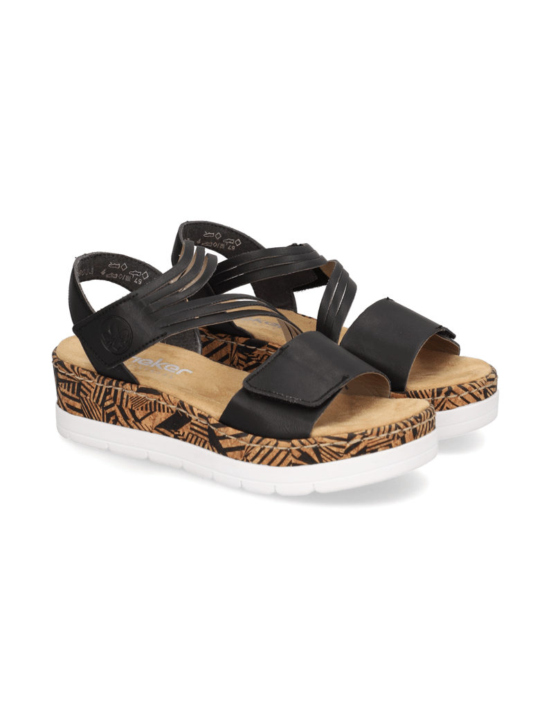 Rieker-Keilsandale-schwarz