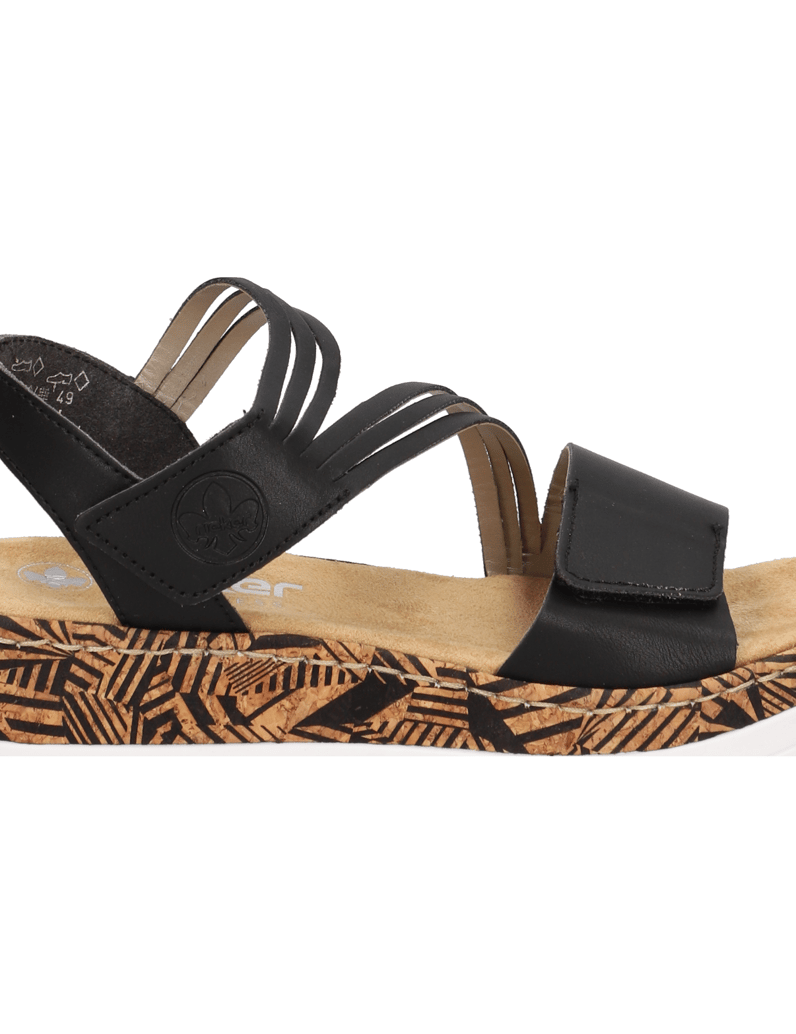 Rieker-Keilsandale-schwarz