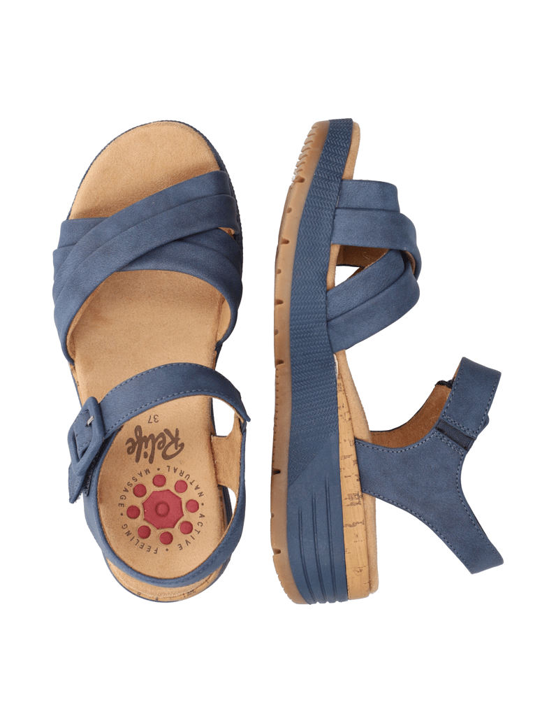 RELIFE-sandále-na-klinovom-podpätku-modrá